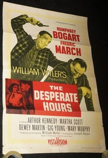 ORIGINAL 1955 THE DESPARATE HOURS ONE SHEET MOVIE POSTER 27"X41" HUMPHREY BOGART