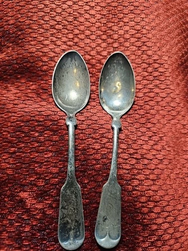 Set Of Sterling Silver Spoon Fiddle  Monogrammed Possibly Wallace See Descriptio