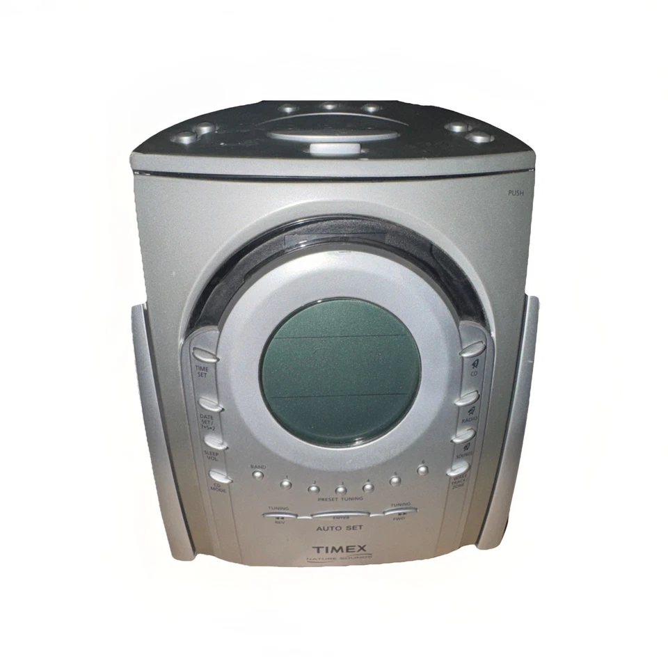 Timex T621T Nature Sounds Reproductor de CD Reloj Despertador Radio-Probado Funciona y Suena Bien Foto 2 de 4