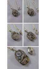 Handmade small vintage old watch parts necklaces