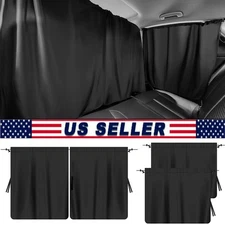 3pcs Car Privacy Curtain Front Rear Partition & Car Sunshade Side Window Curtain
