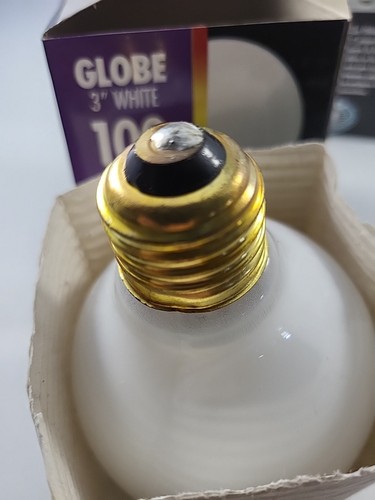 100w Globe 100G25WH White Decorative Bulb 3" Medium Base QTY 5 - Picture 2 of 4
