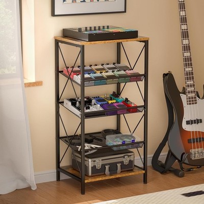 Guitar Pedal Organizer, 5 Tier Tuner Pedal Storage Shelf, Vintage Pedal Board Ho