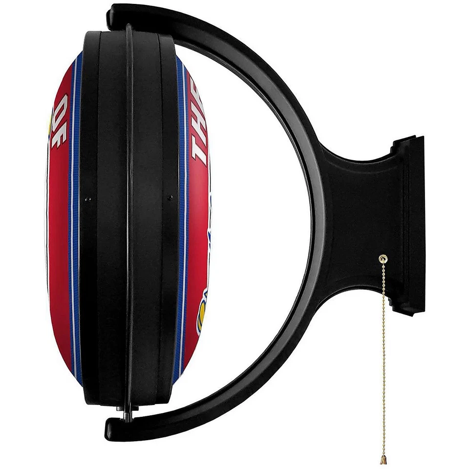 Kansas Jayhawks KU Rock Chalk Original Round Rotating Light Up Bar Man Cave Sign - Image 4 of 4