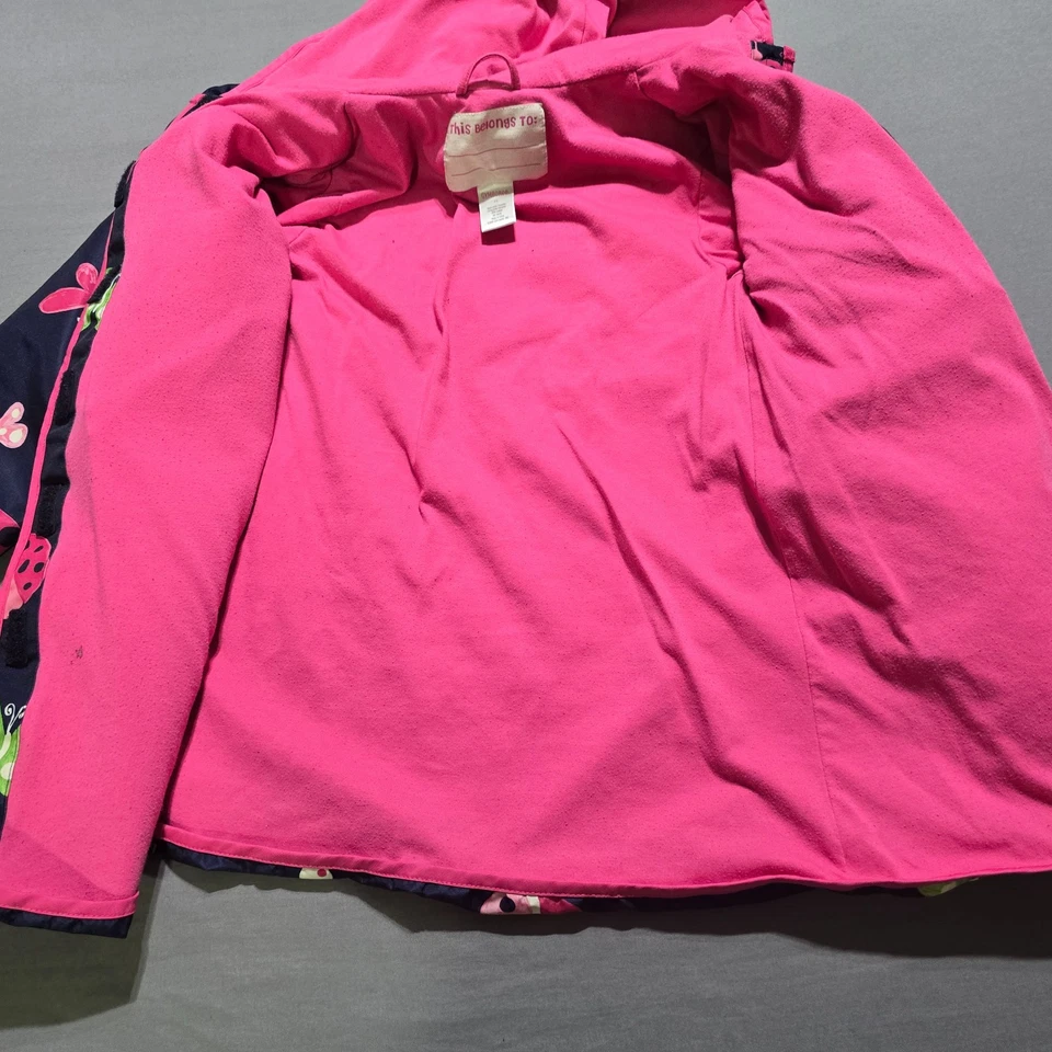 Gymboree Girls Garden Friends windbreaker Jacket medium Ladybug Butterfly - Image 3 of 4