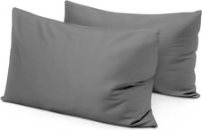 Travel Pillow Case 14X20 Egyptian Cotton Set of 2 Zipper Travel Pillowcase 600