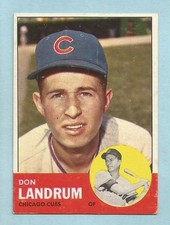 1963 Topps Baseball Don Landrum #113 Chicago Cubs EX/MT **2