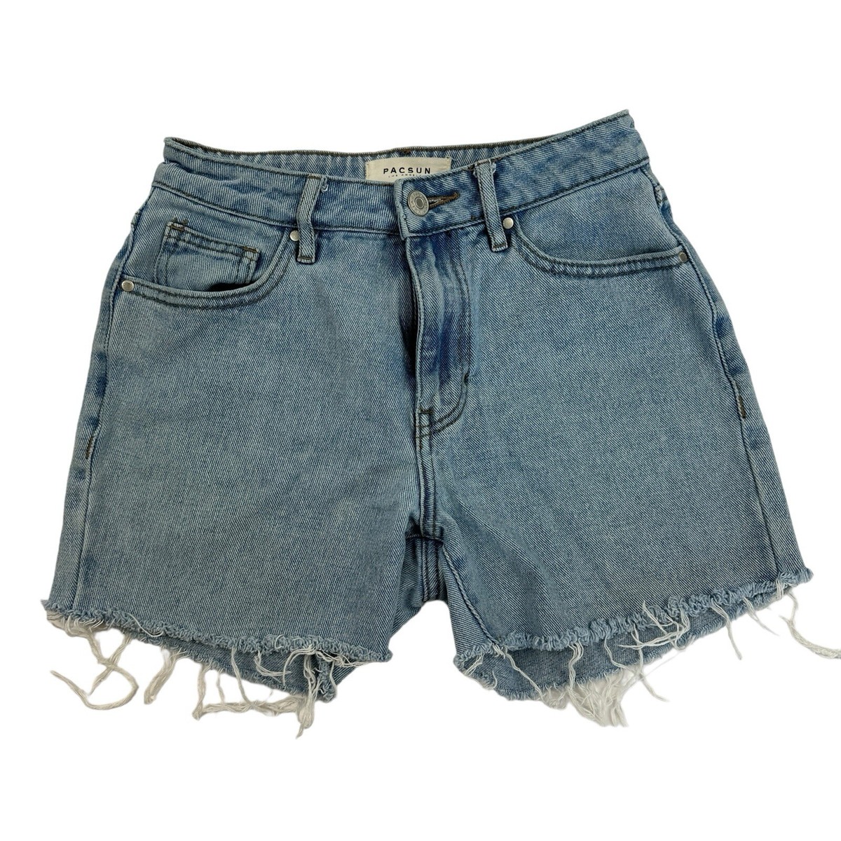 PACSUN Mom Jean Denim Blue Jean Shorts Cut-Off Light Wash Size 24