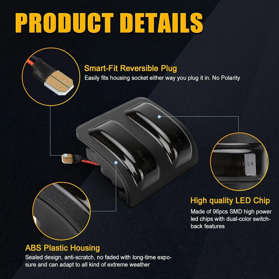 Luces LED de señalización de espejos laterales para Ford F250 F350 F450 F550 Super Duty 2008-2016 Foto 4 de 4