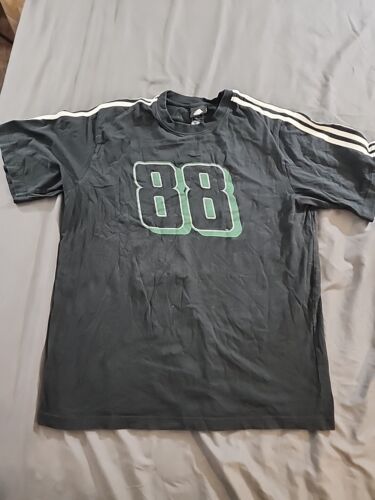Dale Earnhardt Jr Adidas Black Jersey Shirt White Stripe Number 88 Sz Lg