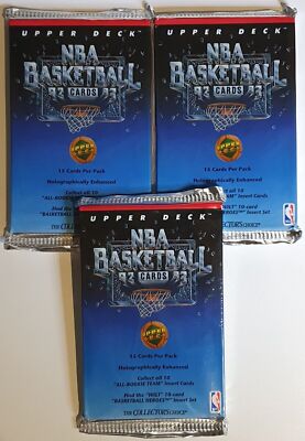 Lot of 3 x Packs of 1992-93 Upper Deck Basketball Low Series - Sealed Pack