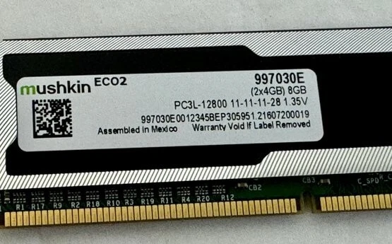 Mushkin EC02 997030E (2x4 GB) 8GB PC3L-1280 11-11-11-28 135V Gaming PC Cards - Image 4 of 4