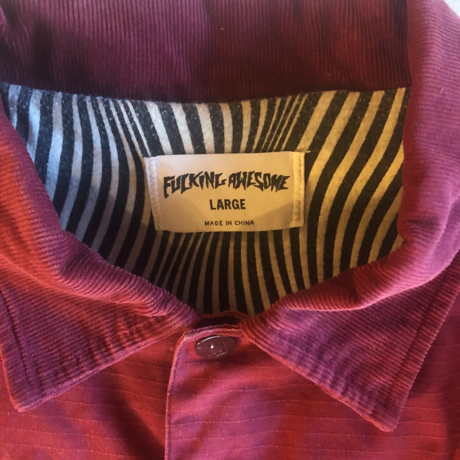 Vintage FA F*cking Awesome SH*T Cotton Ripstop Coach Jacket Size L Maroon 2015 - product detail image 7