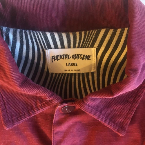 Vintage FA F*cking Awesome SH*T Cotton Ripstop Coach Jacket Size L Maroon 2015 image 7