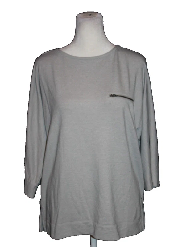 lole active t-shirt 3/4 sleeve zip pocket shirt