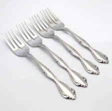 Oneida Cantata Salad Forks Stainless Steel China Glossy Set of Four