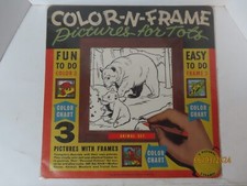 1957 Color-N-Frame Pictures for Tots Animal 3 picture set NIP NOS rare