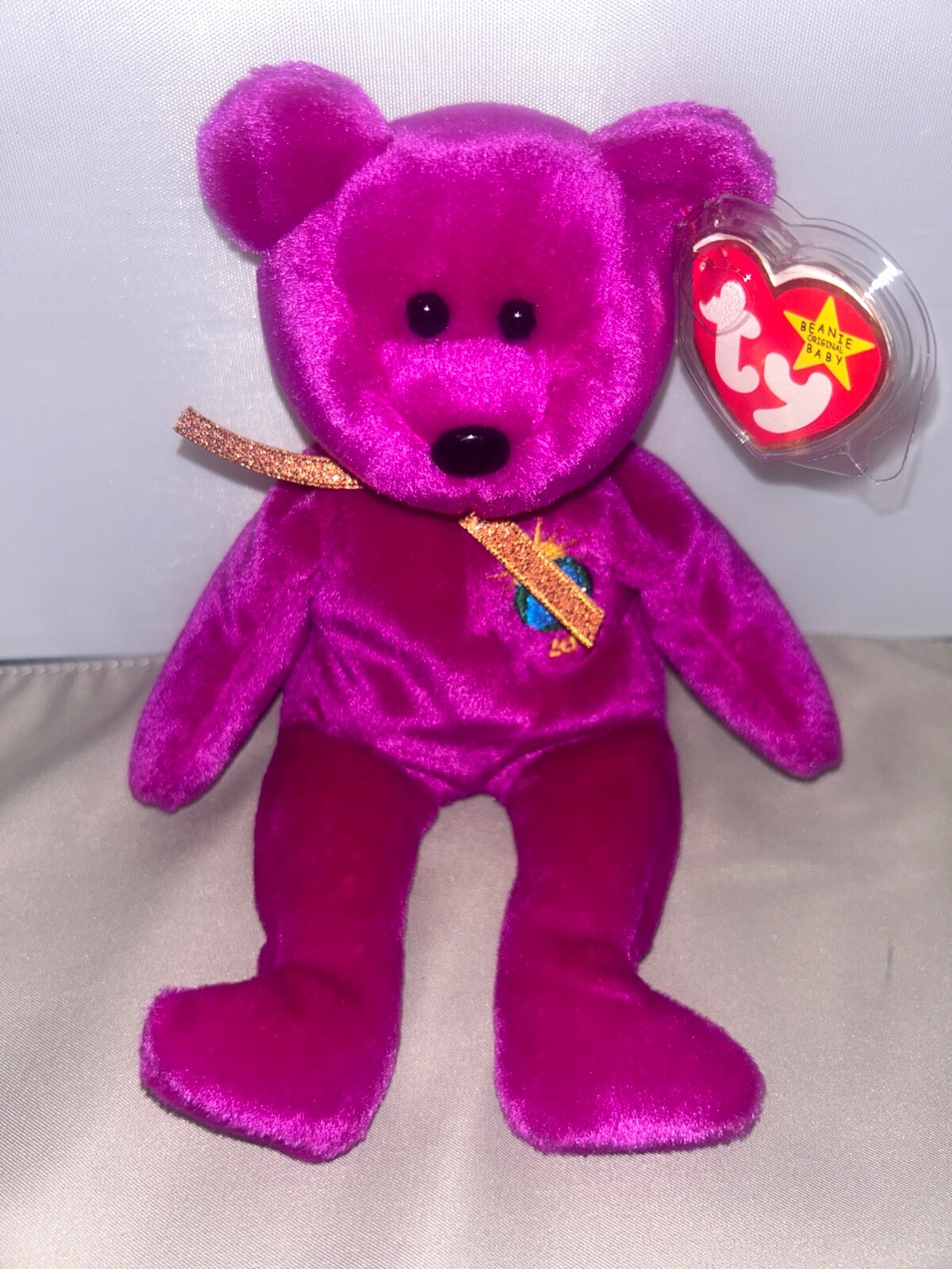 TY Beanie Baby Millenium Bear Soft Toy Plush Stuffed Animal Retired 1999 & Tag