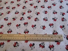 White Minnie Mouse Faces Polka Dot Camelot Fabrics Cotton Fabric by the Yard