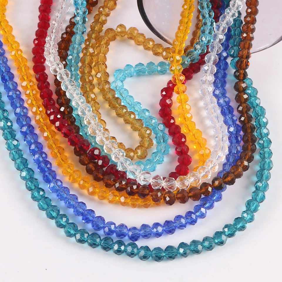 360 Pcs 2X3mm Faceted Rondelle Bead Crystal Glass Loose Spacer Beads Mini Size - Image 2 of 4