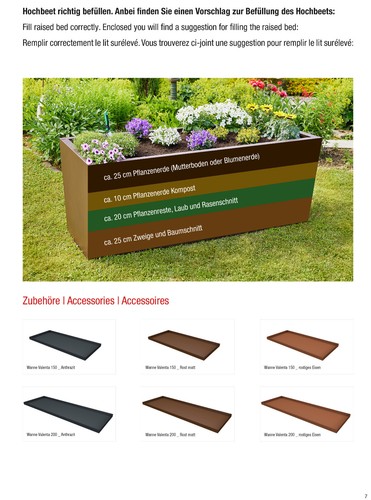 Hochbeet-Wanne Gutta Valenta 200 Anthrazit, Maße: 210 x 70 x 6 cm - Bild 5 von 6
