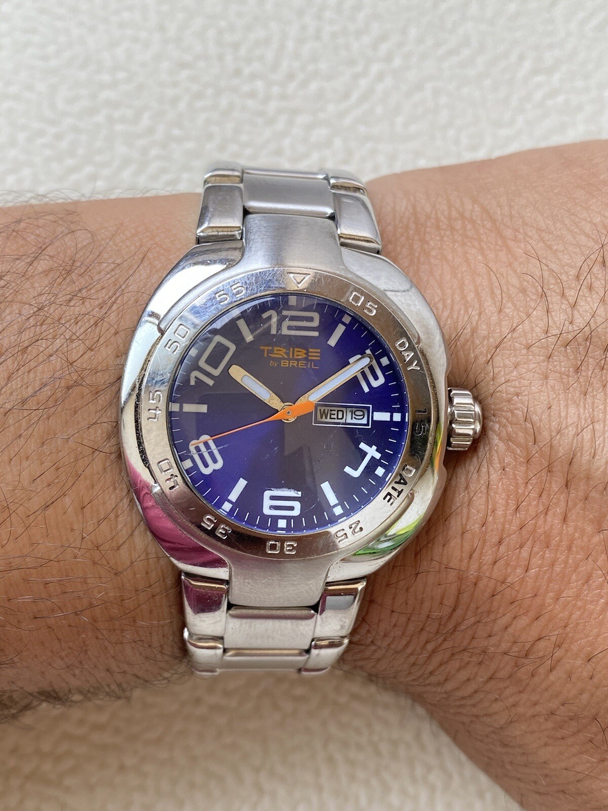 Reloj Breil Vintage Tribe By Breil Esfera Azul Día Fecha Acero Inoxidable Unisex