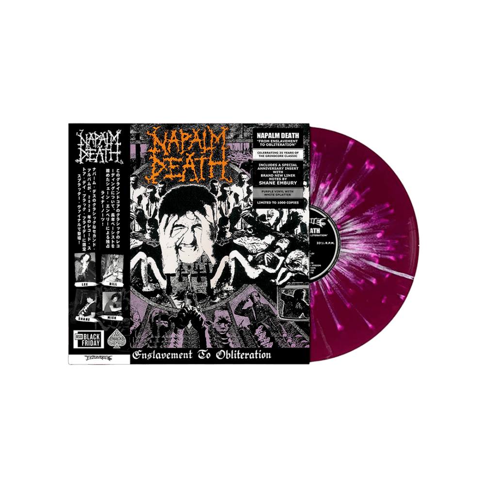 欧LP Napalm Death From Enslavement To Obliteration (Purple With White MOSH008RSDUKPUR Earache 未開封 /00260 Napalm Death 'From Enslavement To Obliteration' Purple