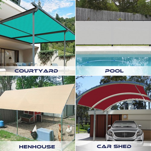 11FT Outdoor Straight Edge Sun Shade Sail Heavy Duty Waterproof UV Blocker Cover - Picture 51 of 51