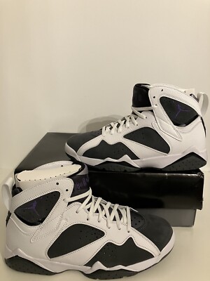New Air Jordan VII Flint Grey White Varsity Purple size CU9307 100 