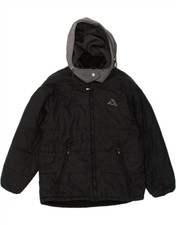 Kappa Womens Hooded Padded Jacket Uk 38 Medium Black Bj30