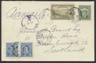 1948 Short Paid Cover Air Mail Vancouver to Scotland 11c Short = T 66 Centimes