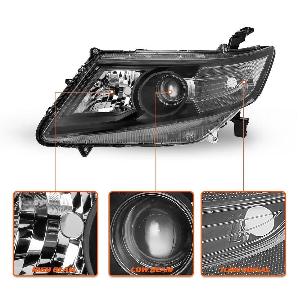 Par de faróis de canto preto halogênio preto transparente L+R Honda Odyssey 2011-2017 - Imagem 4 de 4