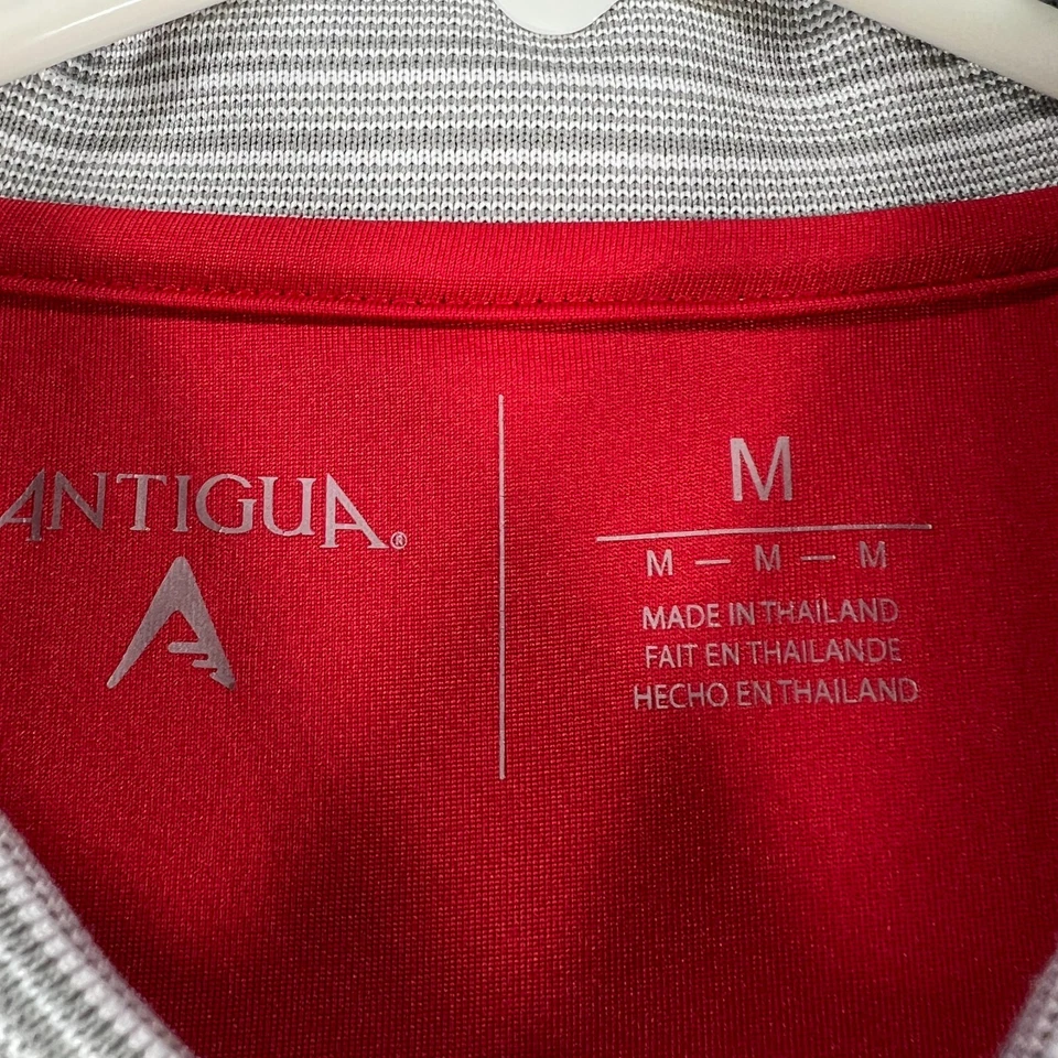 St. Louis Cardinals Polo Shirt Mens Medium Gray Striped Short Sleeve MLB Antigua - Image 3 of 4