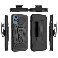 For Revvl 6x 5G / 6x Pro 5G Case Holster Belt Clip Cover w/ Tempered Glass