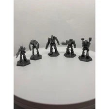 Battletech Miniatures Lot of 5 Unpainted Gray Tabletop Game Figures Plastic 2"