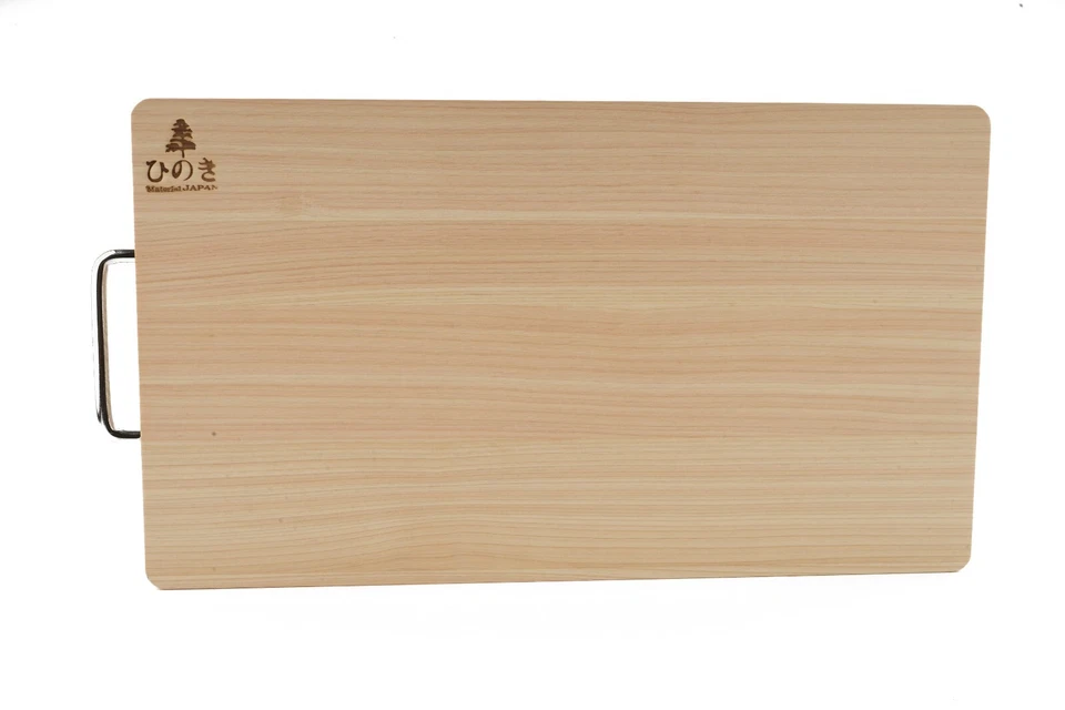 Tabla de cortar reversible de madera BOUMBI Hinoki con mango de metal (17,3x9,8x1,05) Foto 4 de 4