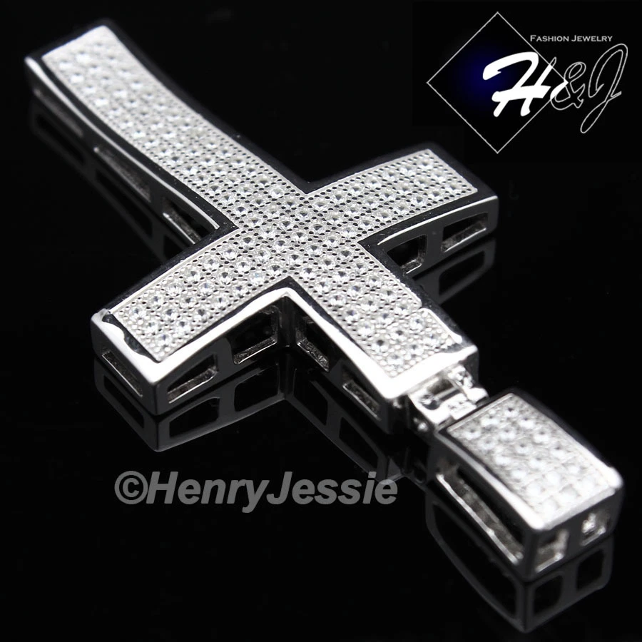 COLGANTE CON DIJE CRUZ CIRCONITA CÚBICA BRILLANTE PLATA ESTERLINA 925 SÓLIDA PARA HOMBRE*SP1 Foto 4 de 4