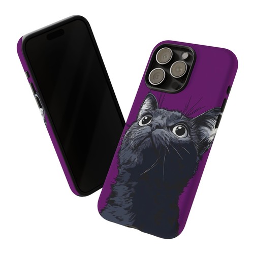 For iPhone | Samsung Galaxy | Pixel Phone Case - Black Cat Purple - Picture 40 of 255