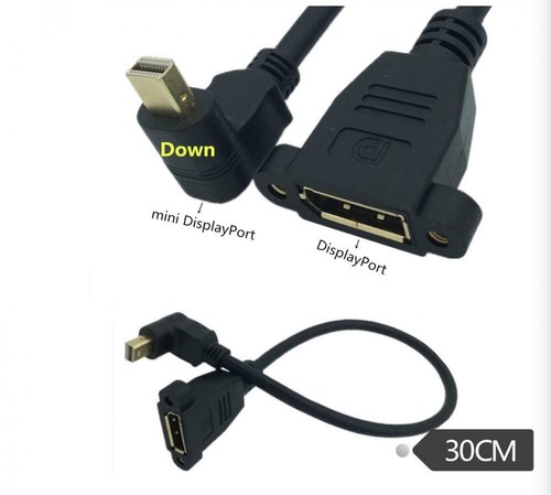 Mini DP (Displayport) Male to DP (Displayport) Female Panel Mount Cable - Down - Picture 5 of 7
