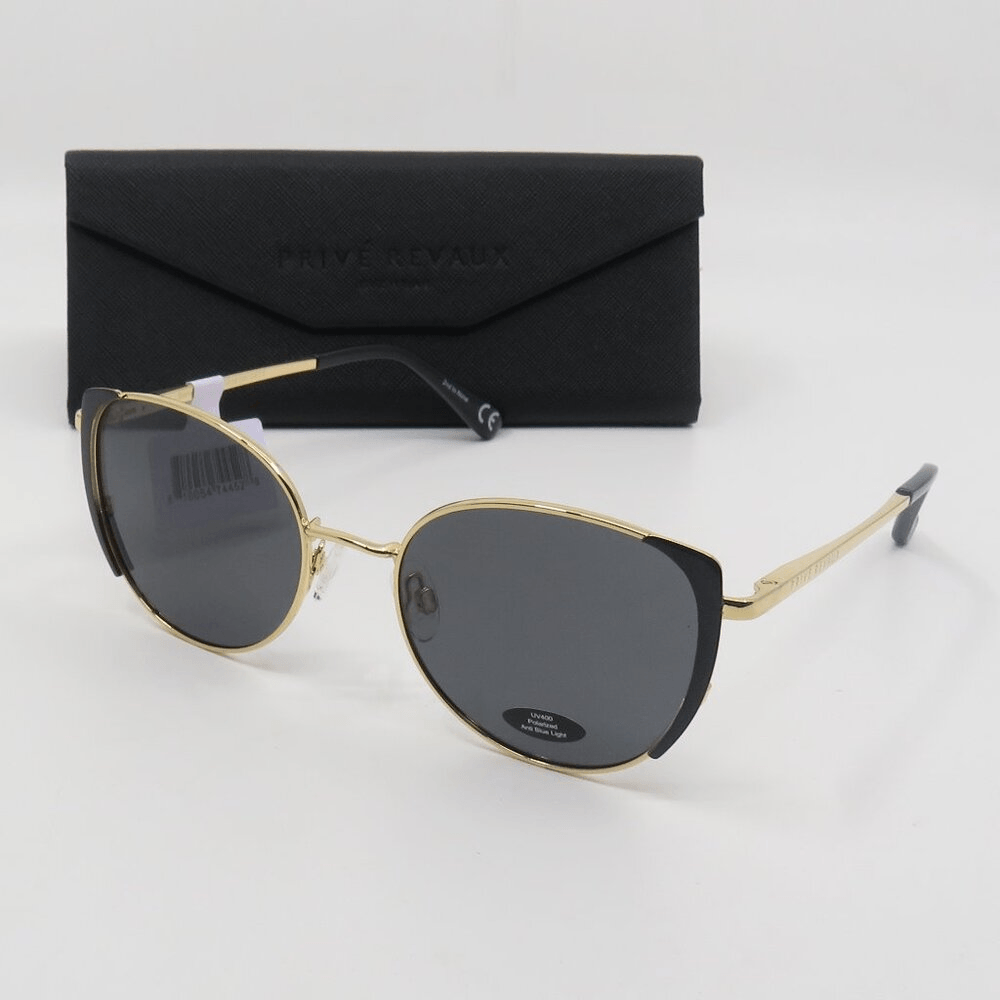 Prive Revaux sunglasses- black and gold polarized Prive Revaux Lolita Cateye Polarized BIFOCAL Sunglasses in  main image 3