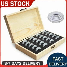 20Pcs Coins Capsules Wooden Display Storage Box Case Holder Collectible Supplies