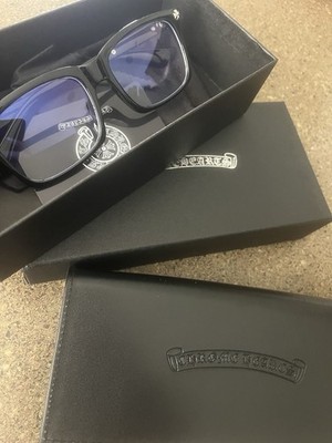 Chrome Hearts 2273 Black Square Plastic Eyeglass Frames Full Rim 53mm Cross