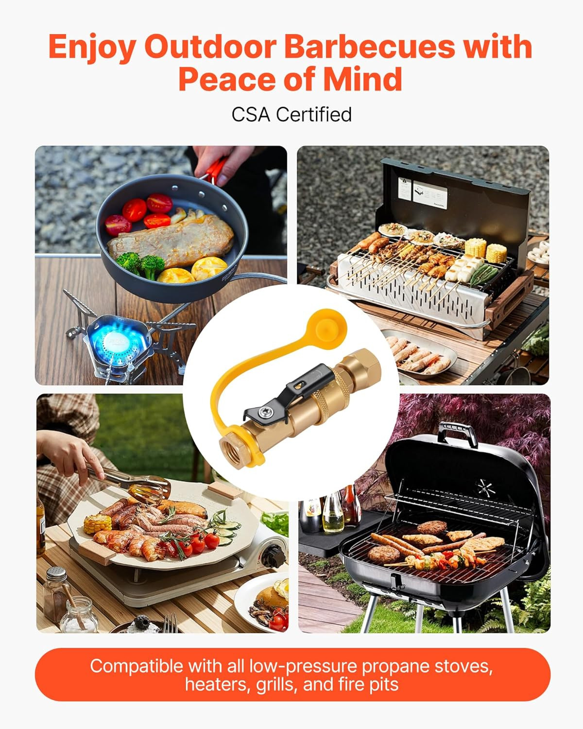 RV Propane Quick Connect Fitting Adapter Valve, 7 Pieces, 1/4-Inch Male NPT Full