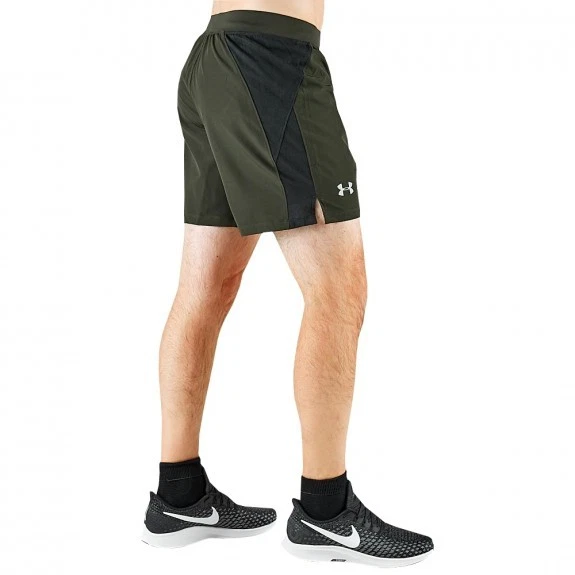 Under Armour Woven Shorts Brief Lined Mens Size 3XL Olive Green/Black Athletic