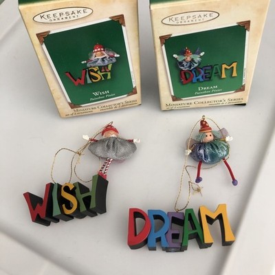 2002 2003 2004 Hallmark Ornament - WISH DREAM - Paintbox Pixies Lot Of 2