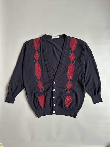 Vintage Burberrys Geometric knit wool Cardigan Sweater Size 42 - 第 1/9 張圖片