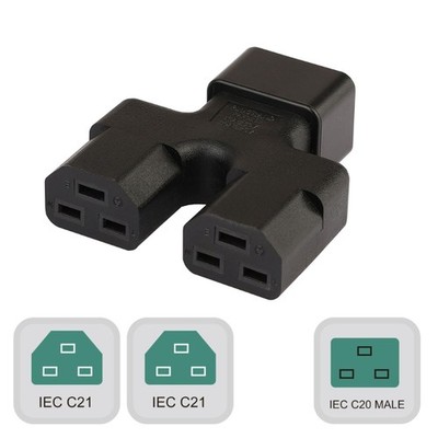 C20 to Dual C21 Power Adapter C20 to Double C21 Power Splitter Adapters