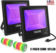 2PCS 150W Black Light Outdoor UV LED Floodlight Waterproof Party Stage Festival
