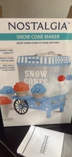 Nostalgia Snow Cone Machine SCM525BL Blue Cart Shaved Ice Tested & Works