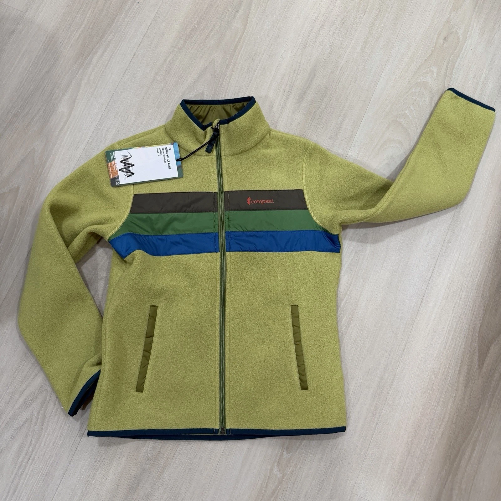 Cotopaxi Men's Full Zip Fleece Jacket, Green/Blue Striped, Size M image 6